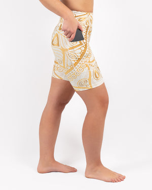 Signature White Mandala Shorts