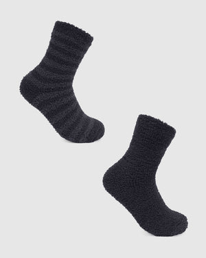 Winnie Deep Blue Cozy Socks 2-Pack